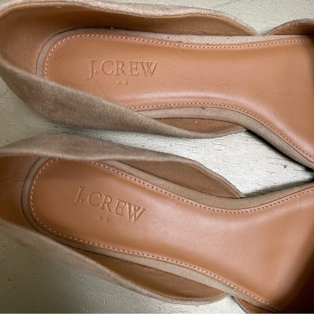 J. Crew Suede Zoe D’Orsay Flats Size 9 in Saddle F5310 - Picture 4 of 8